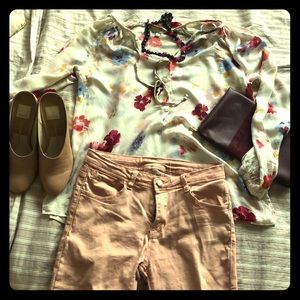 Lucky Brand floral boho blouse